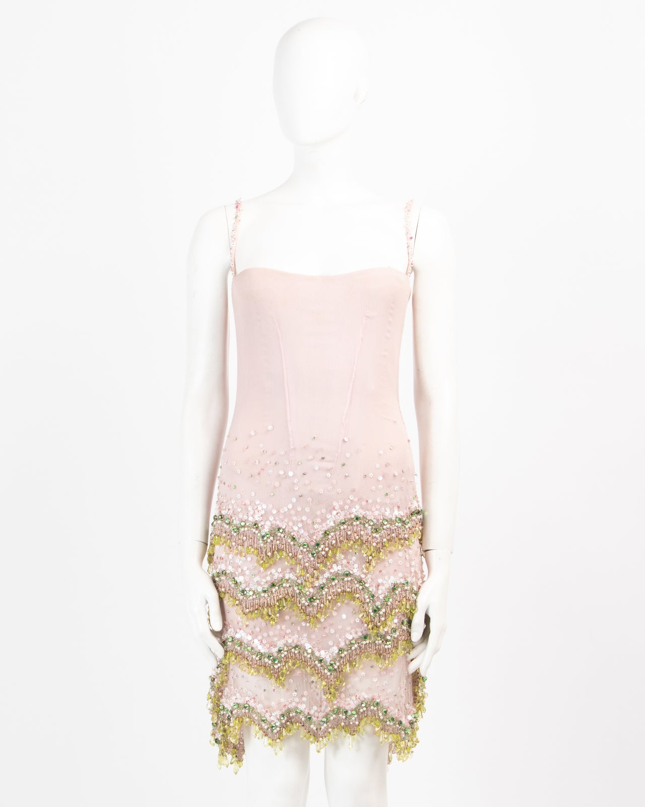 Roberto Cavalli F/W 2002 Embellished Beaded Slip Dress