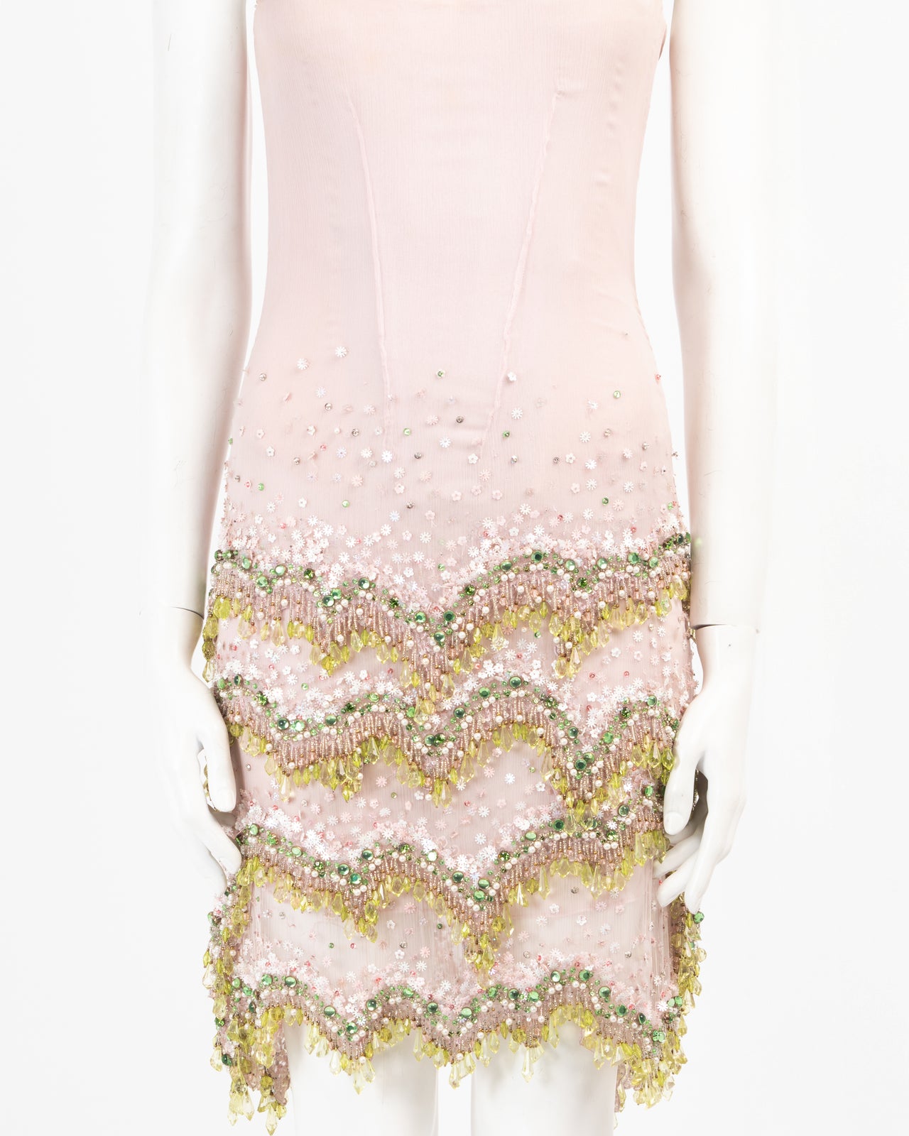 Roberto Cavalli F/W 2002 Embellished Beaded Slip Dress