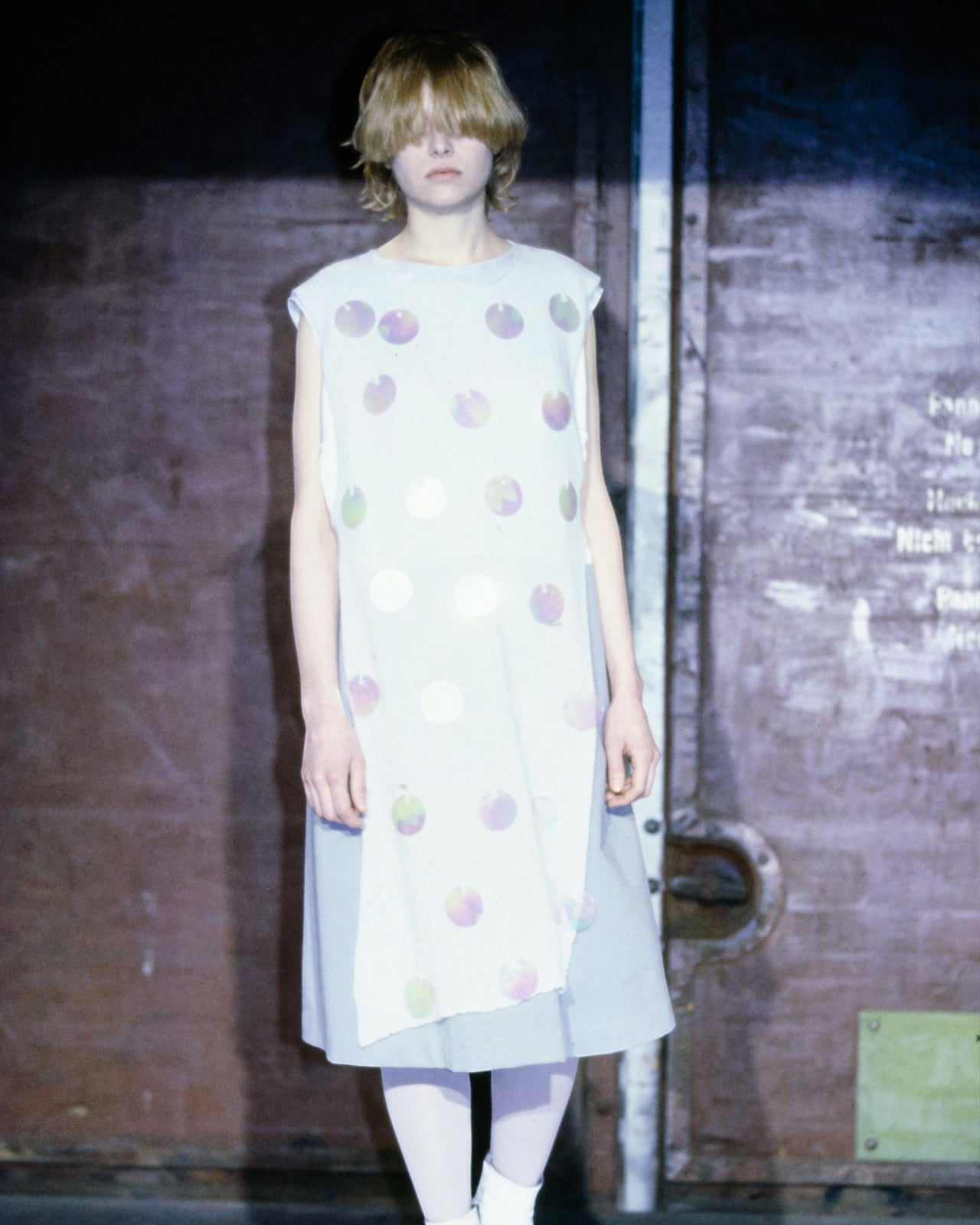 Maison Martin Margiela F/W 2000 Silk Knit White Embellished Tunic