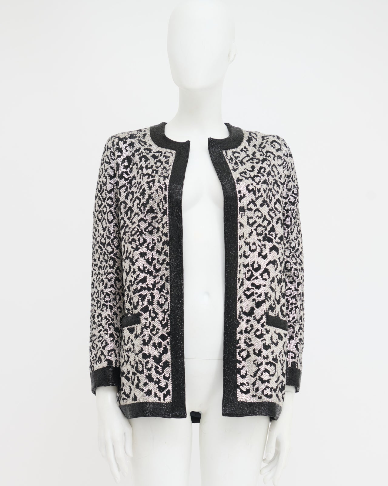 Saint Laurent by Heidi Slimane Resort 2014 Glittered Animal Print Cardigan