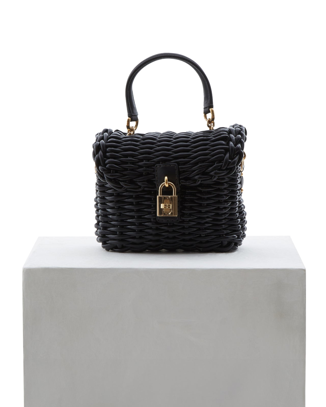 Dolce & Gabbana S/S 2012  Black wicker handbag