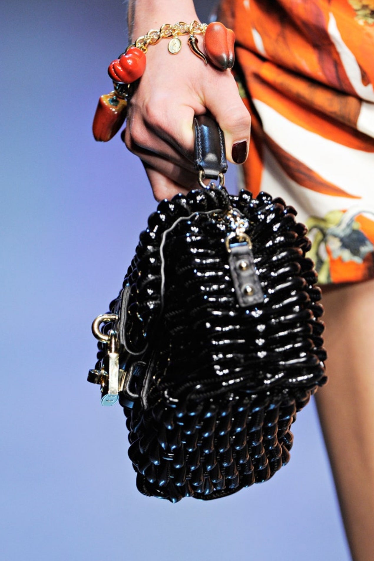 Dolce & Gabbana S/S 2012  Black wicker handbag