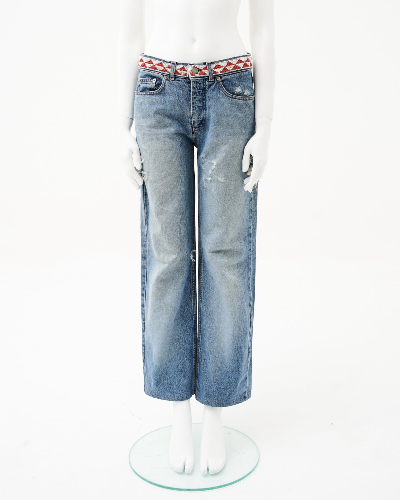 Gucci by Tom Ford S/S 1999 Geometric Waistband Jeans