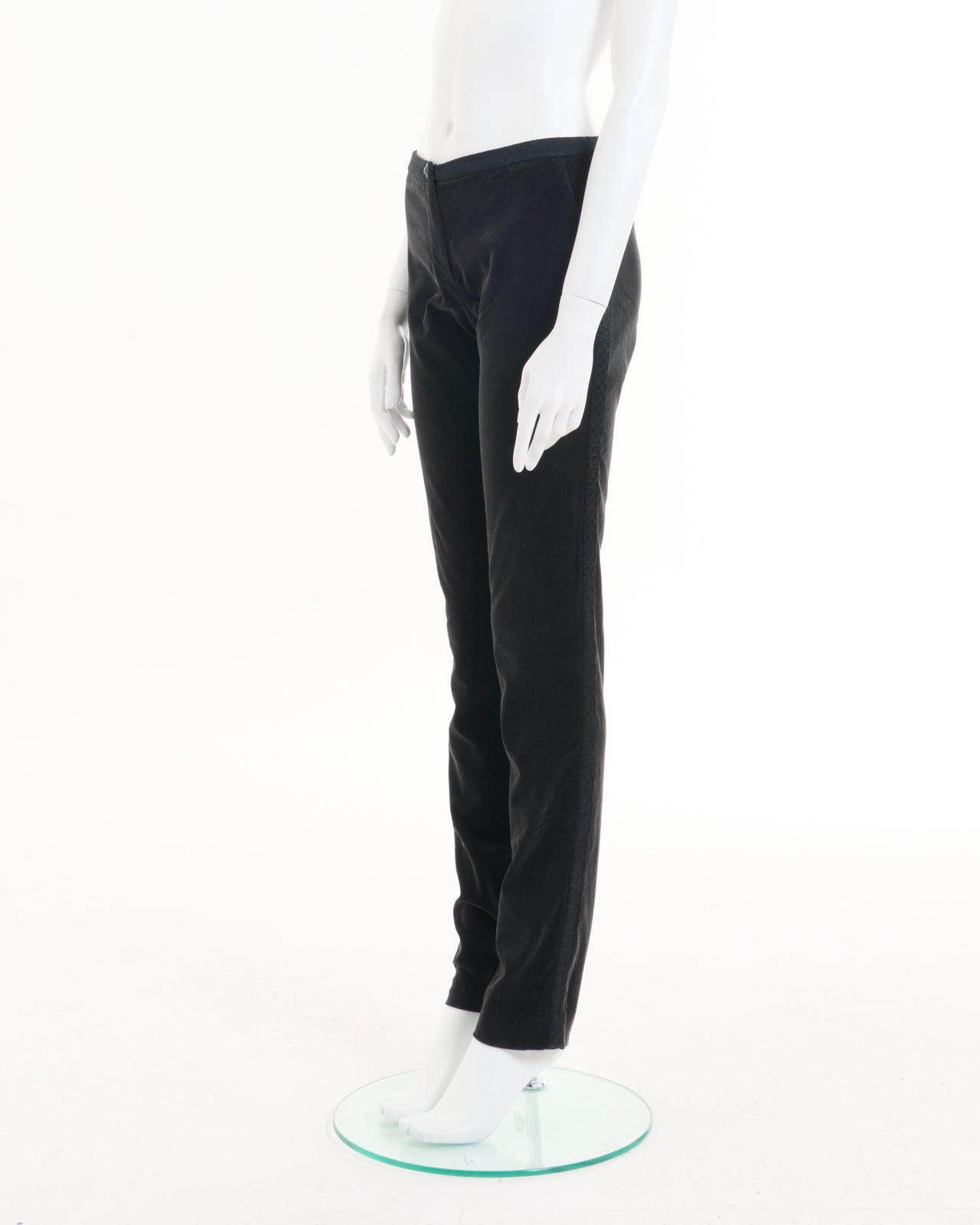 Chanel by Karl Lagerfeld A/W 2004 Black Velvet Ribbed Pants