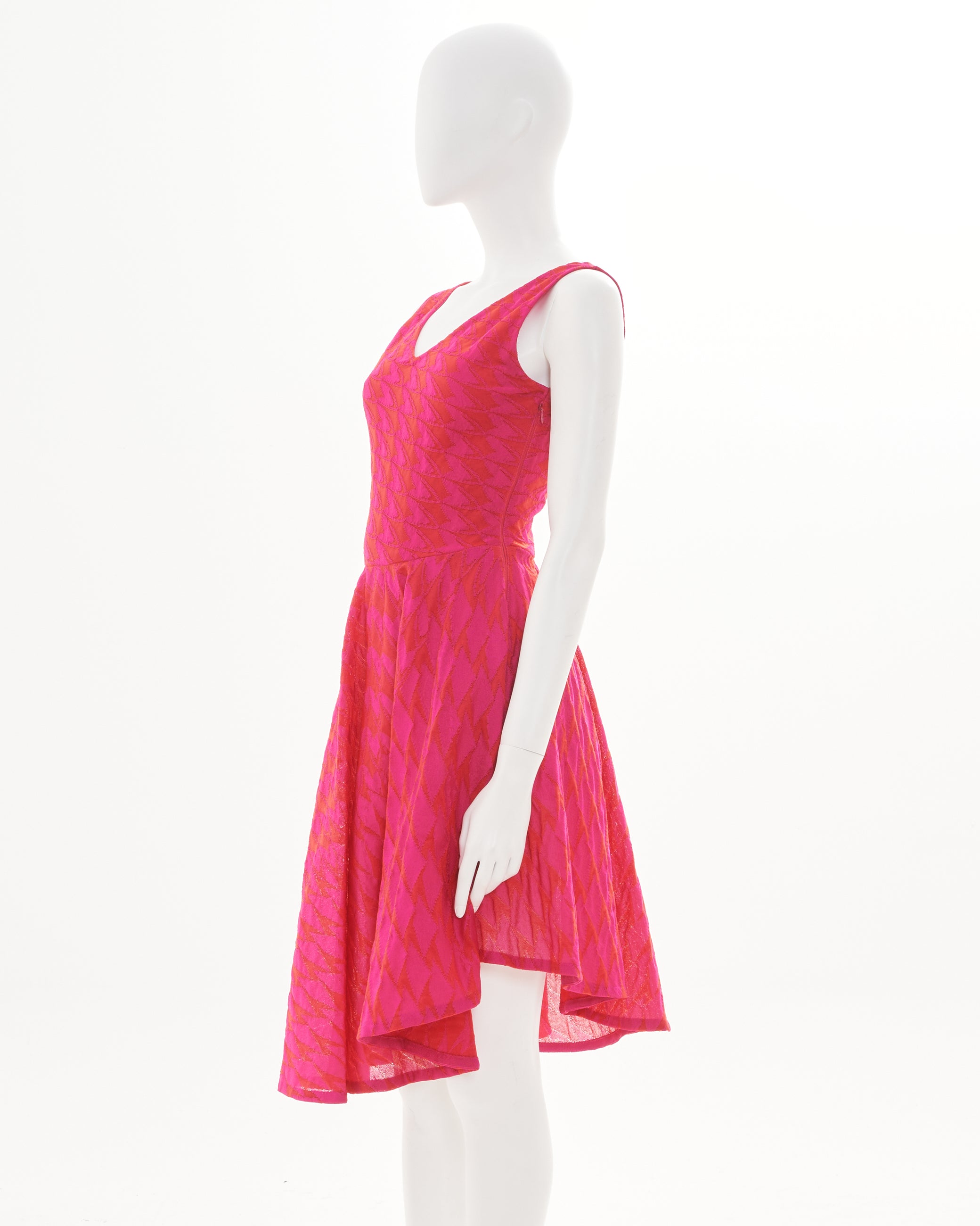 Christian Dior by Raf Simons F/W 2014 Asymmetric Fuchsia Cocktail Dres