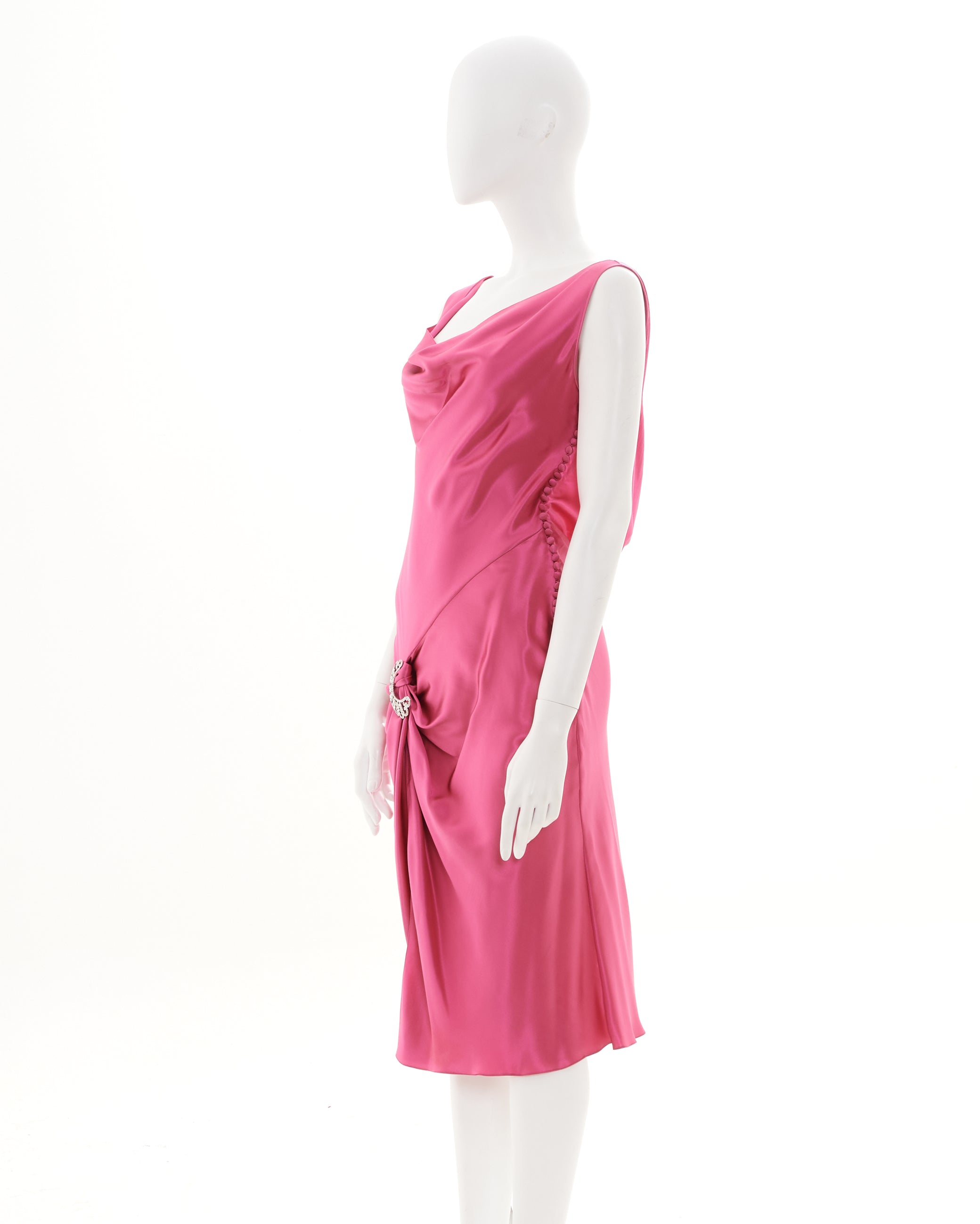 john galliano pink dress Christian Dior by John Galliano S/S 2004 Pink Silk Satin High Bias But