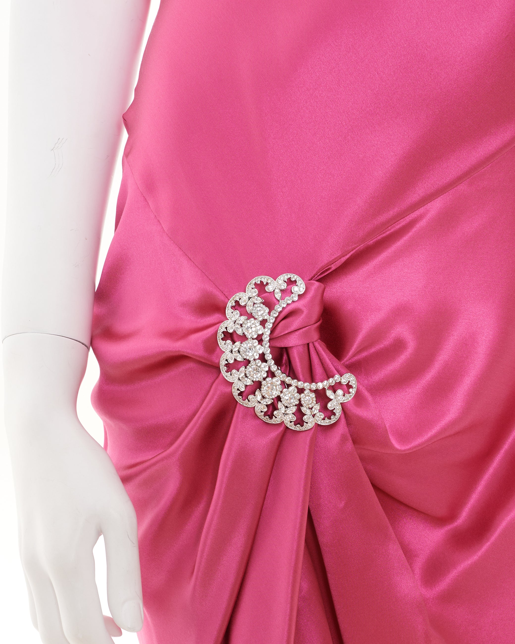Christian Dior by John Galliano S/S 2004 Pink Silk Satin High Bias But - Skof Archive Christian Dior by John Galliano S/S 2004 Pink Silk Satin High Bias But - Skof Archive
