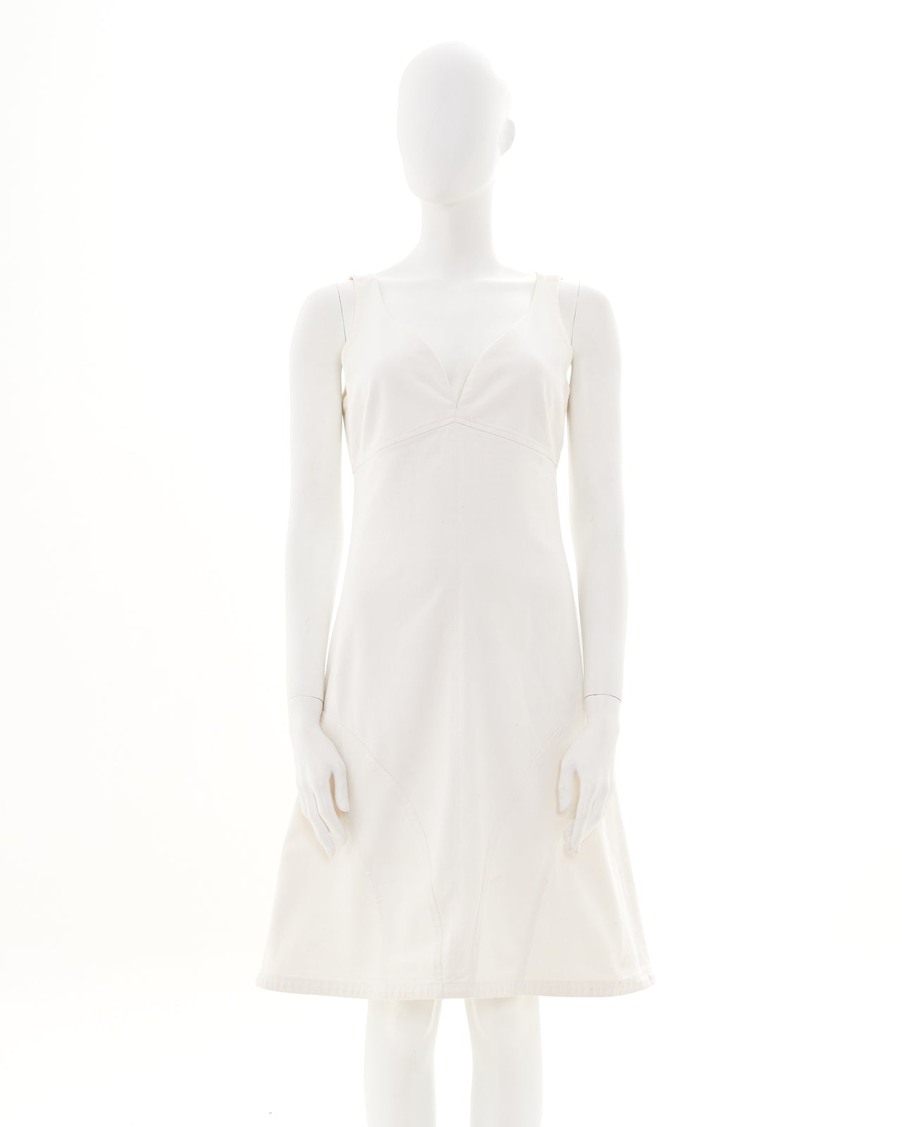 Chanel by Karl Lagerfeld Cruise 2004 White Cotton sleeveless midi dress