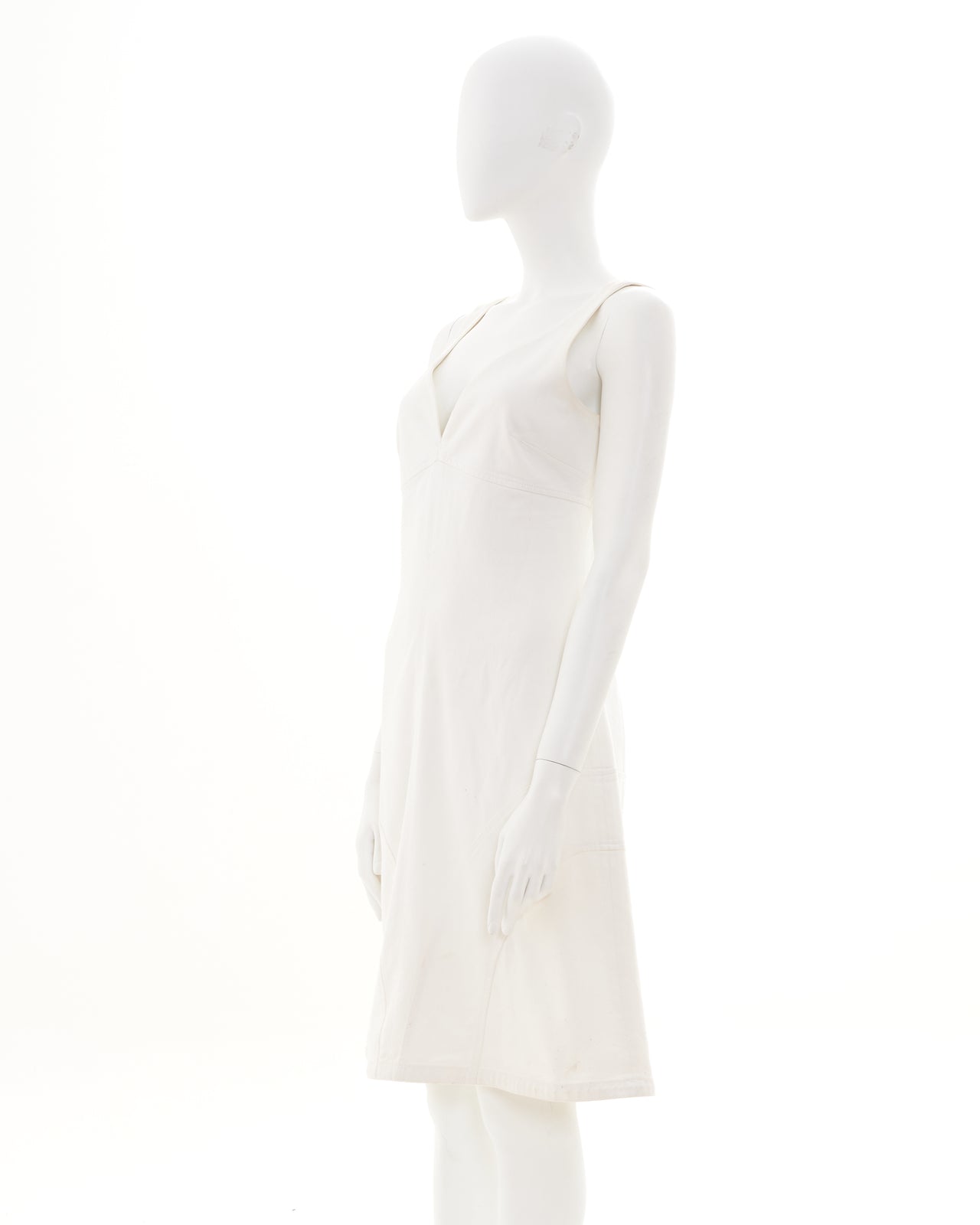 Chanel by Karl Lagerfeld Cruise 2004 White Cotton sleeveless midi dress