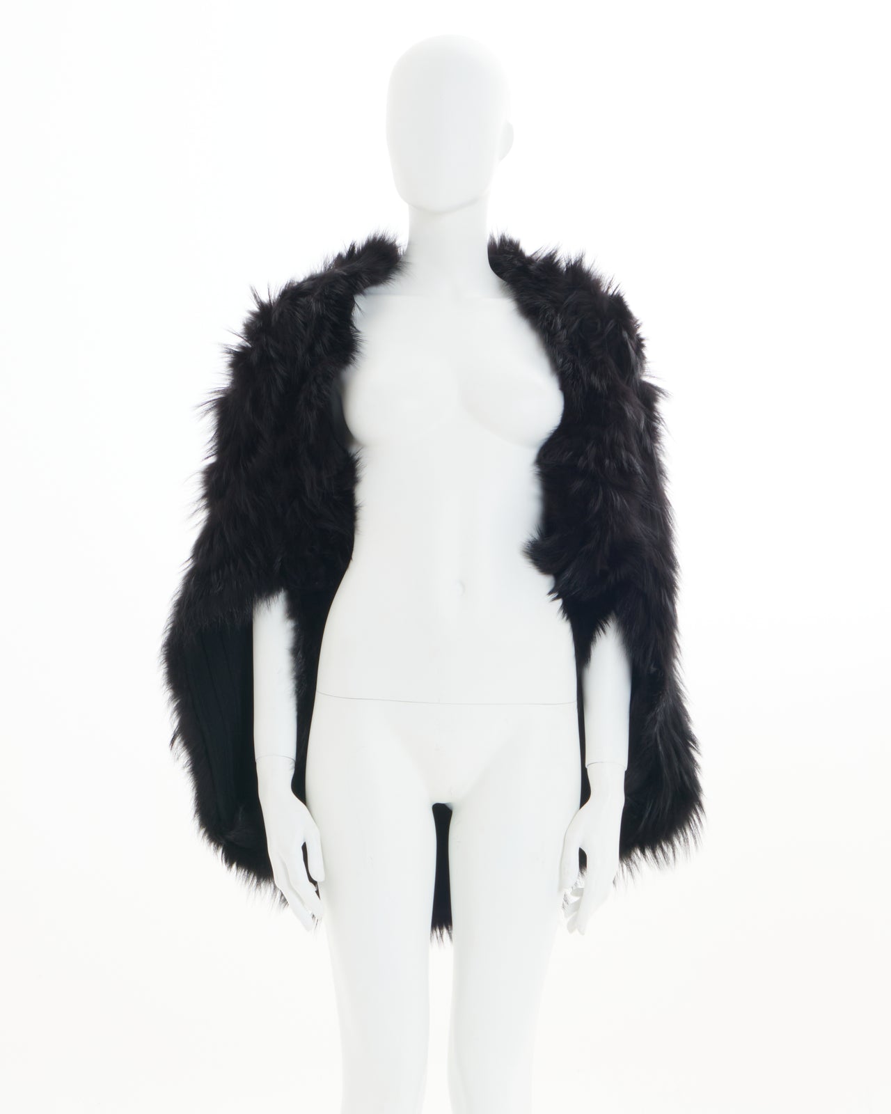Versace by Donatella F/W 2010 Black fox fur and wool jacket
