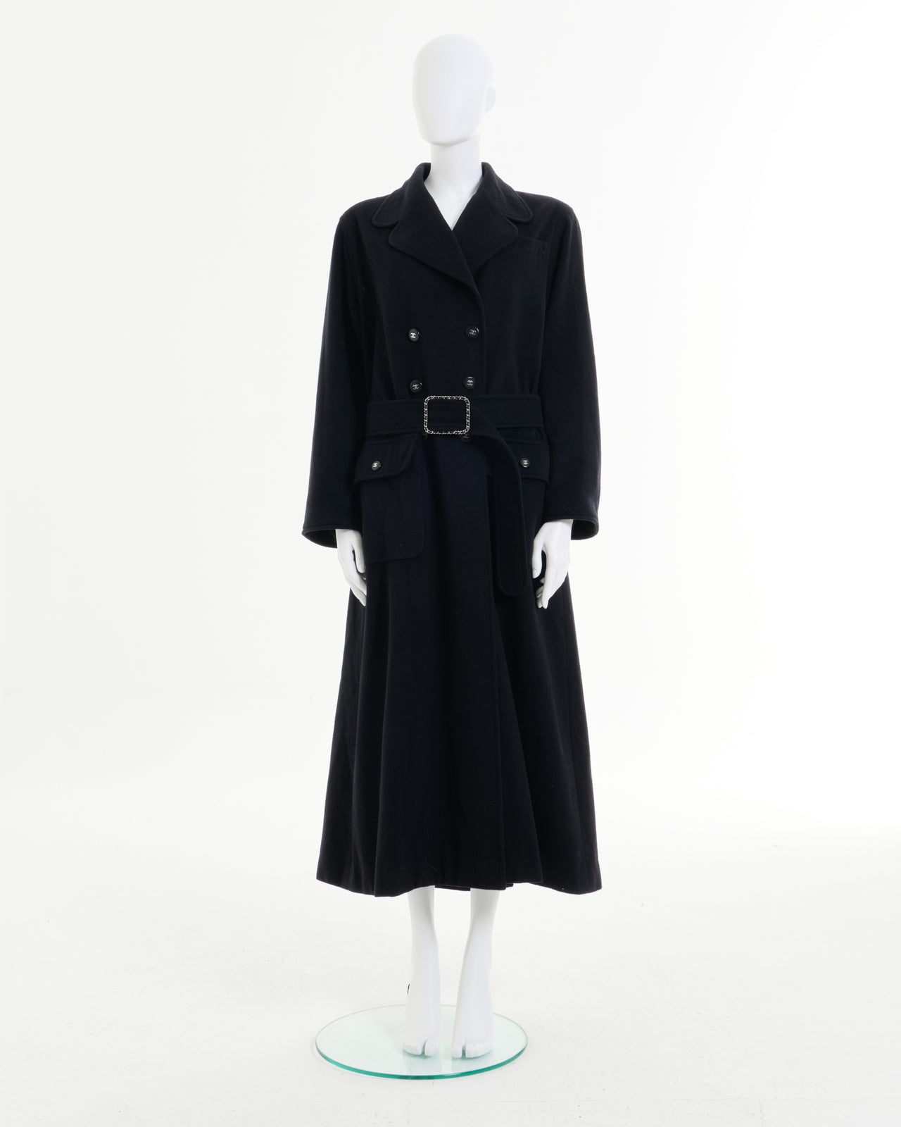 Chanel by Karl Lagerfeld A/W 2005 Double Breasted Black Cashmere Coat