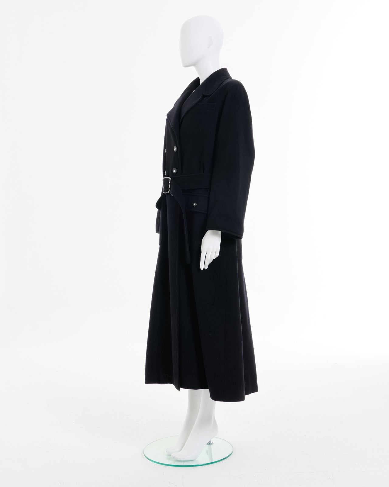 Chanel by Karl Lagerfeld A/W 2005 Double Breasted Black Cashmere Coat