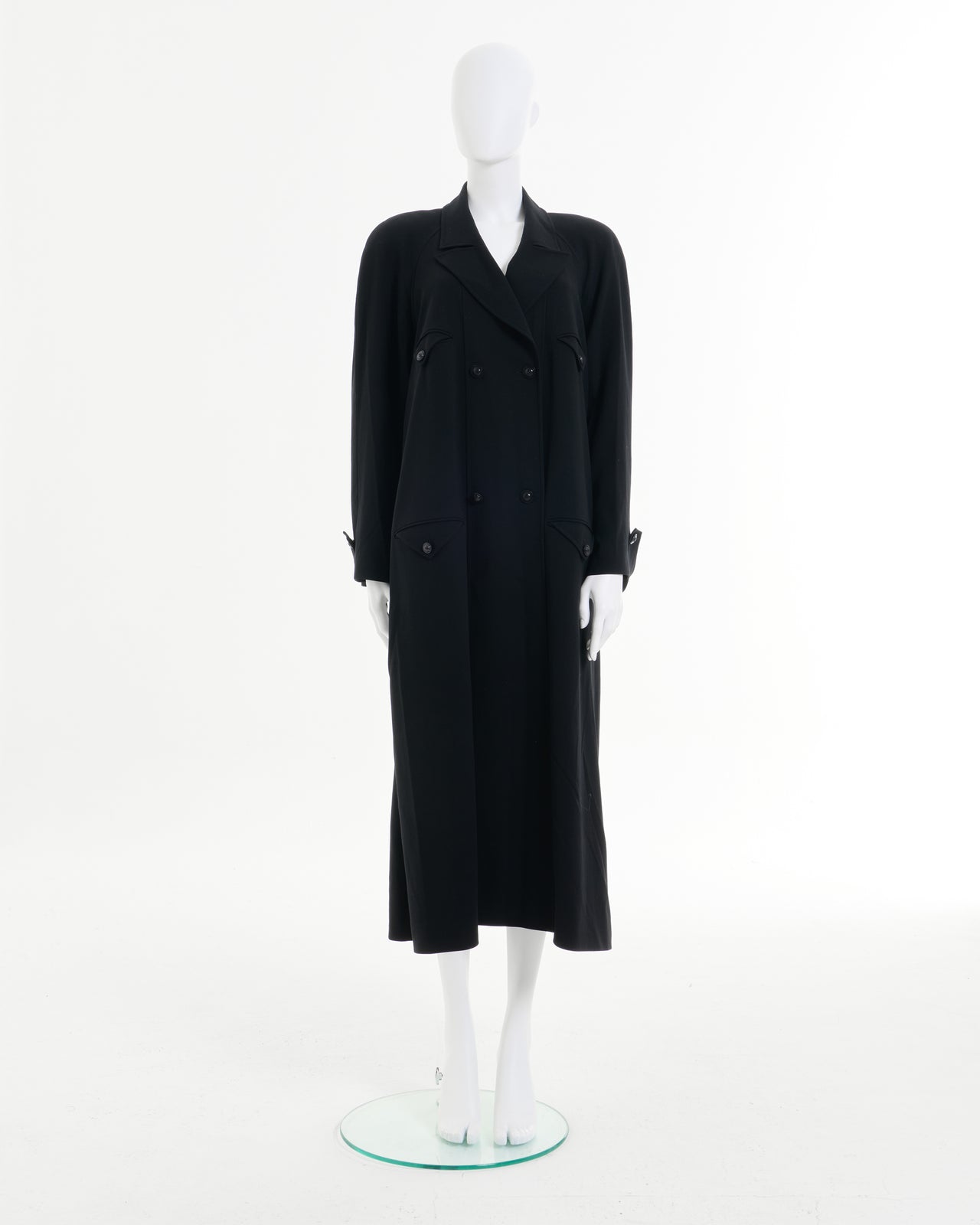 Chanel by Karl Lagerfeld A/W 1997 Multipocket Black Silk Coat