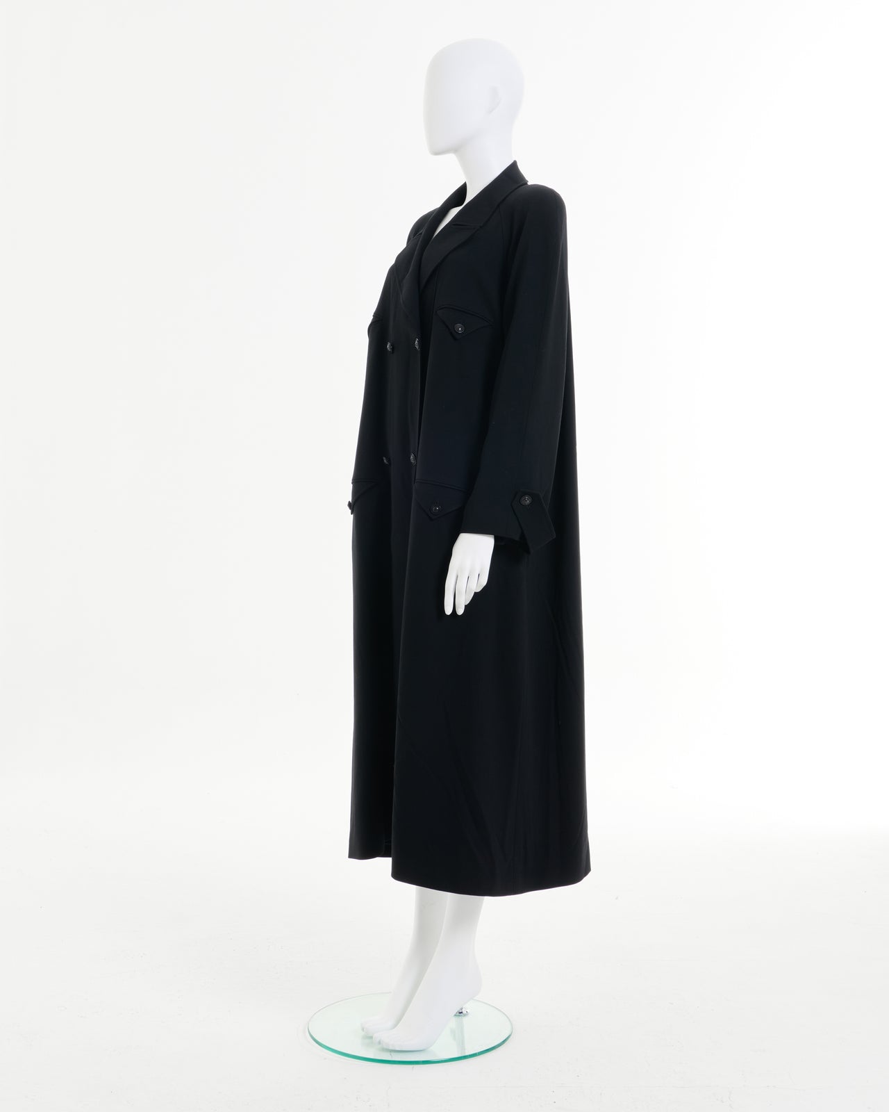 Chanel by Karl Lagerfeld A/W 1997 Multipocket Black Silk Coat