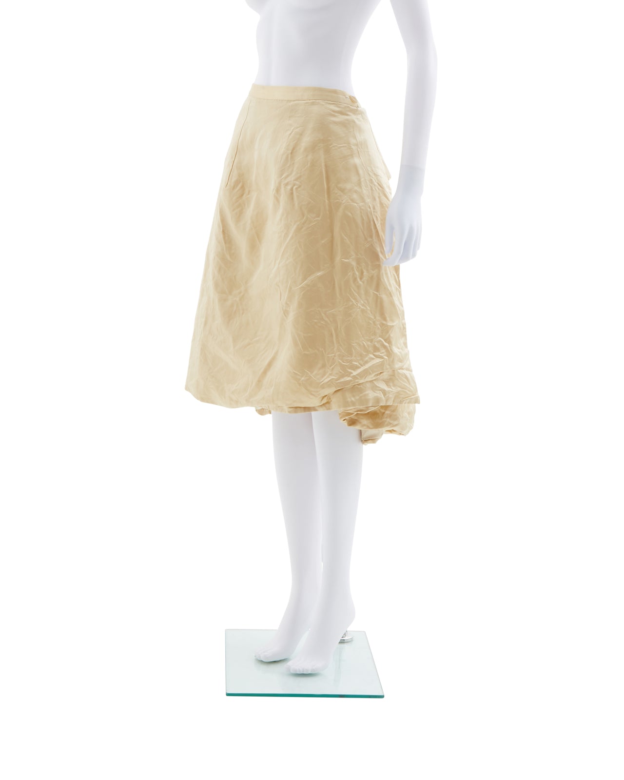 Paul Harnden Shoemakers Ivory apron bustle silk skirt