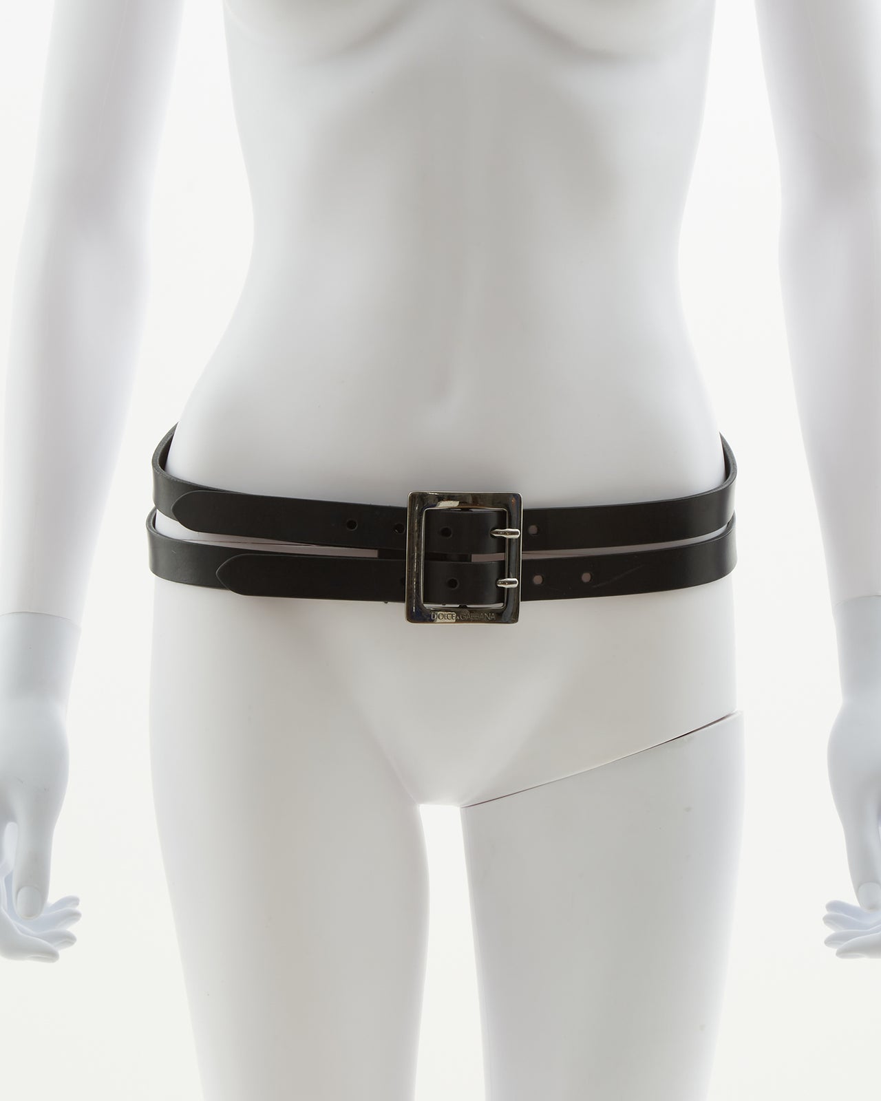 Dolce & Gabbana Black leather double belt