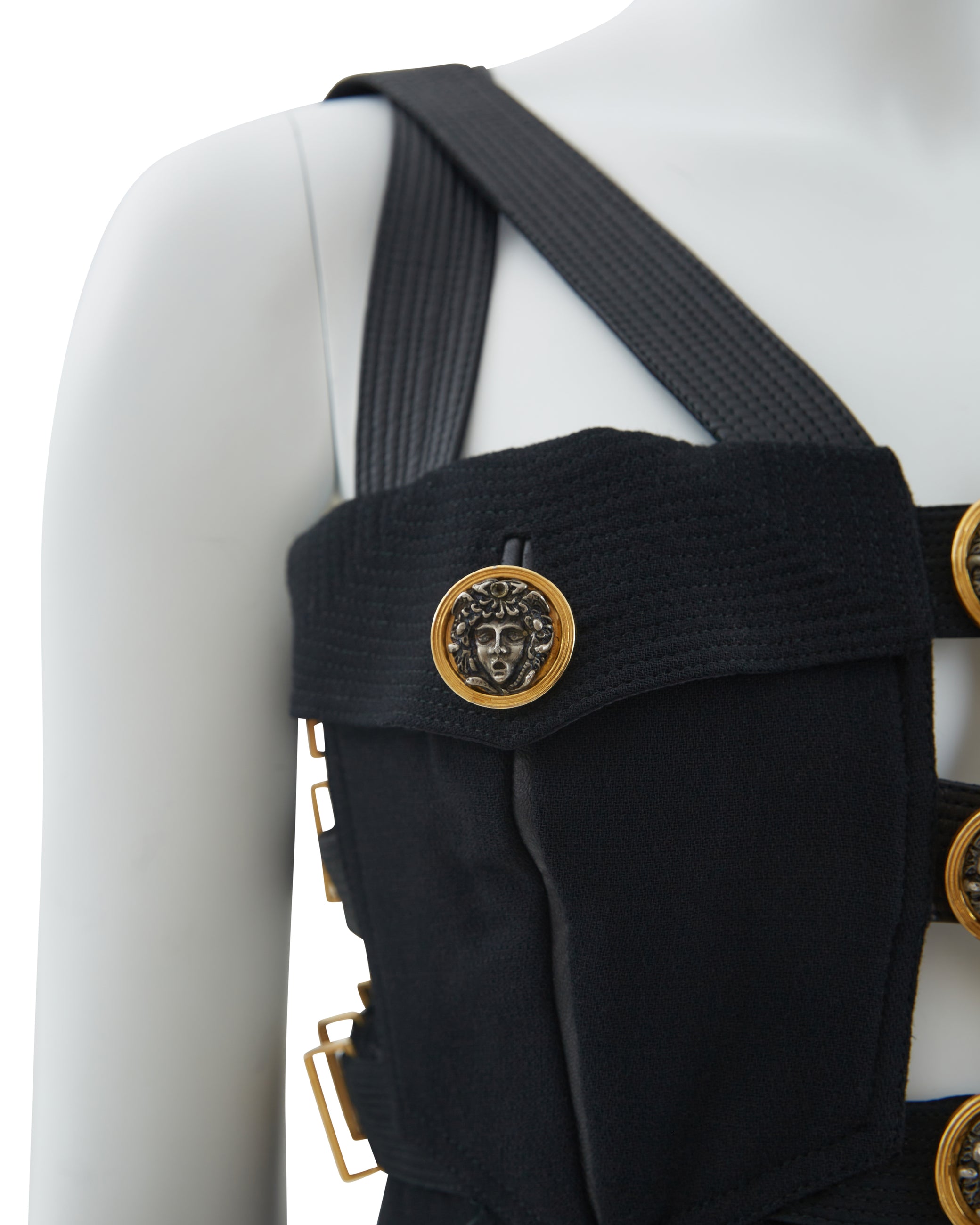 Gianni Versace Couture F/W 1992 Black bondage evening dress - Skof Archive Gianni Versace Couture F/W 1992 Black bondage evening dress - Skof Archive