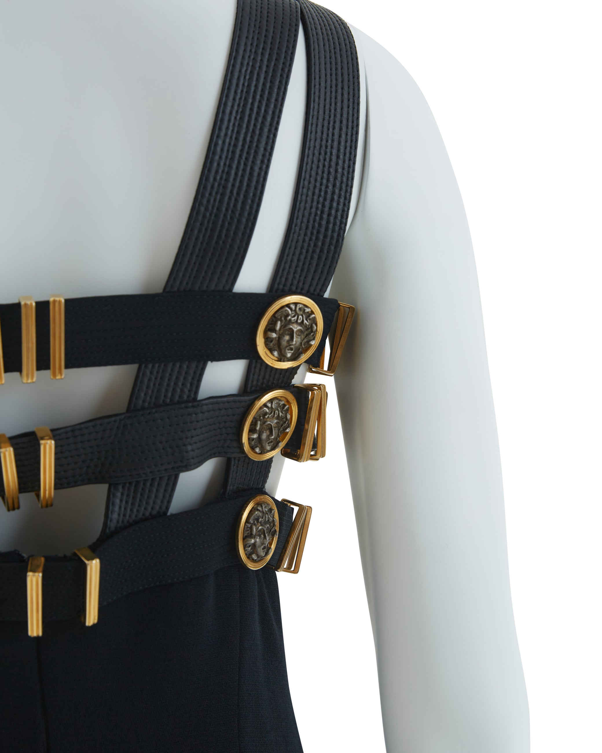 Gianni Versace Couture F/W 1992 Black bondage evening dress - Skof Archive Gianni Versace Couture F/W 1992 Black bondage evening dress - Skof Archive
