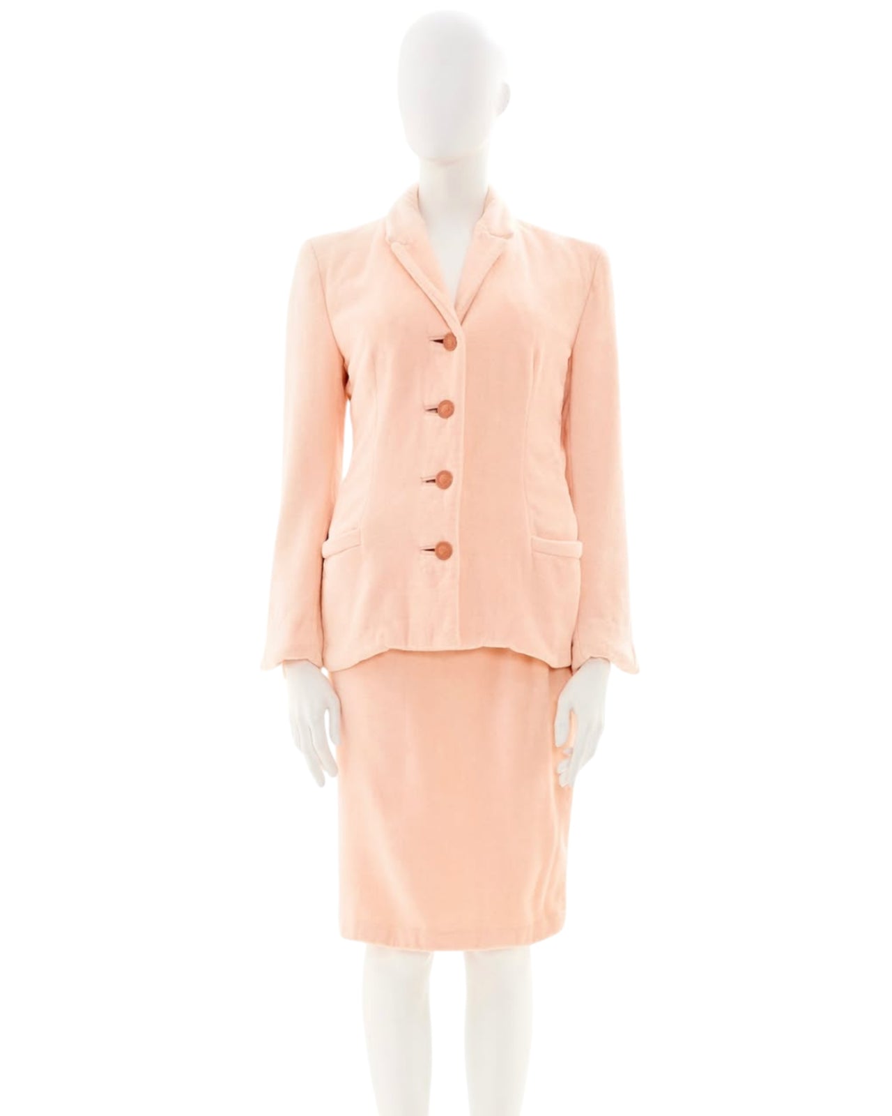 Gianni Versace Couture S/S 1995 Pink terry suit