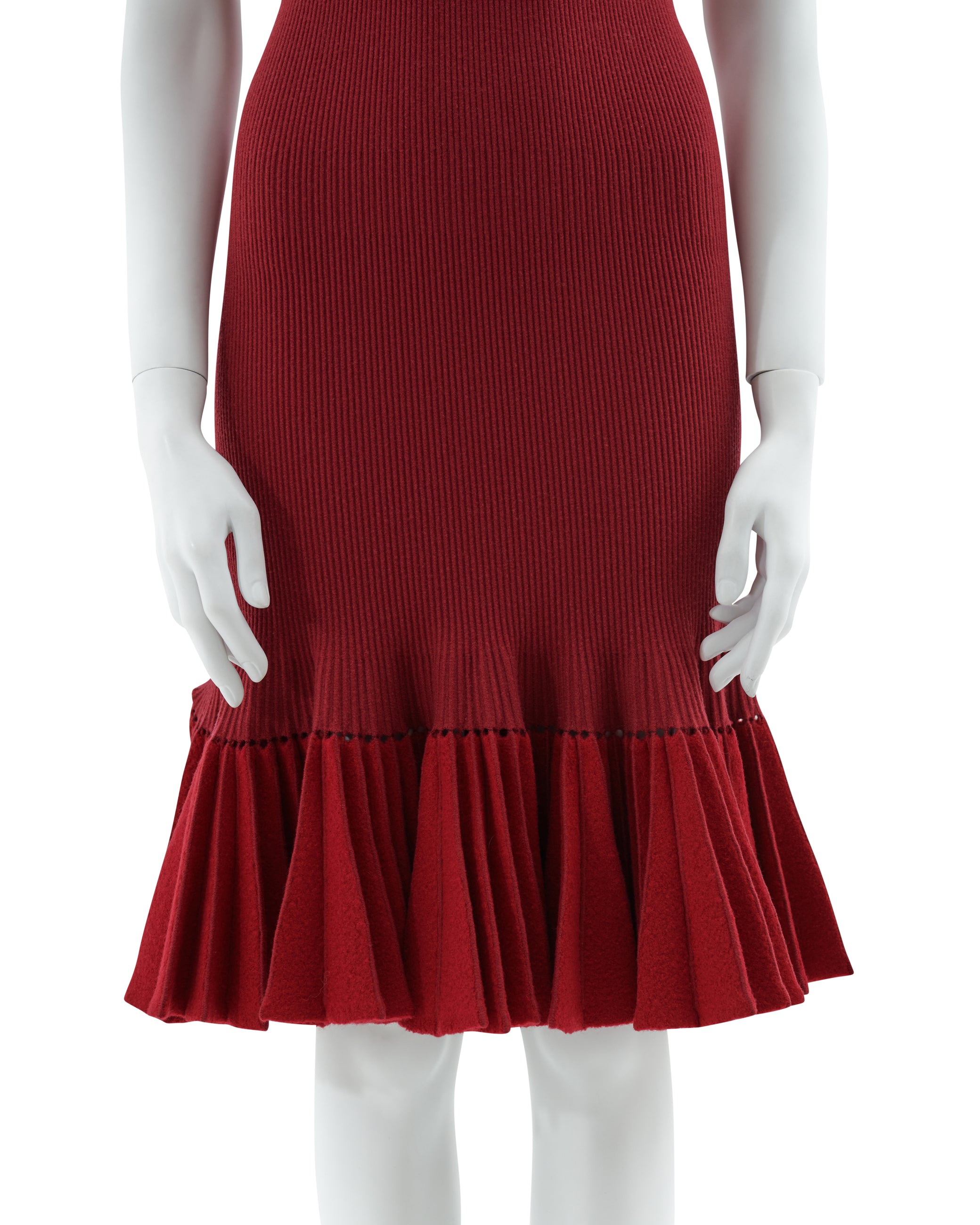 azzedine alaia red dress Azzedine Alaa Burgundy Dress hk-vintage