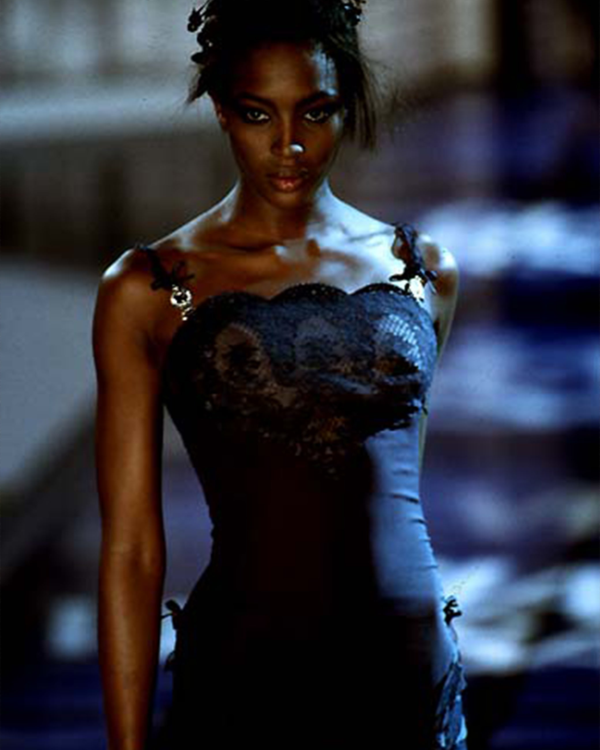 naomi campbell sheer dress Naomi Campbell struts her stuff in sheer dress at PrettyLittleThing runway show
