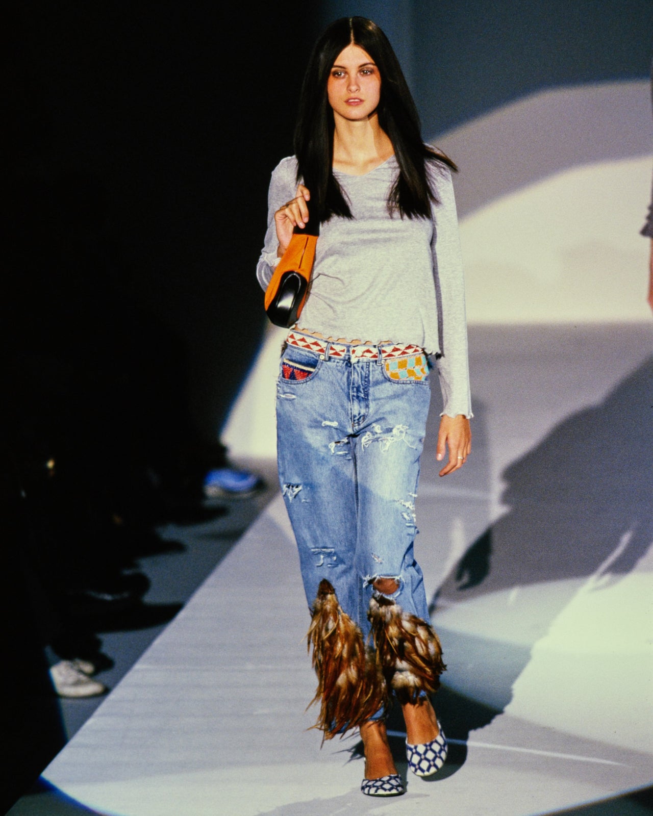 Gucci by Tom Ford S/S 1999 Geometric Waistband Jeans